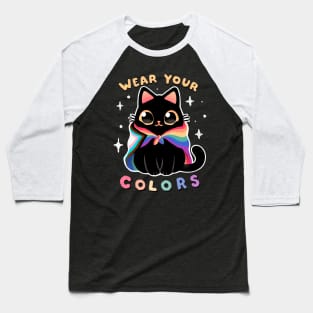 Progress LGBT Pride Cat - Kawaii Rainbow Kitty - Wear your colors Baseball T-Shirt